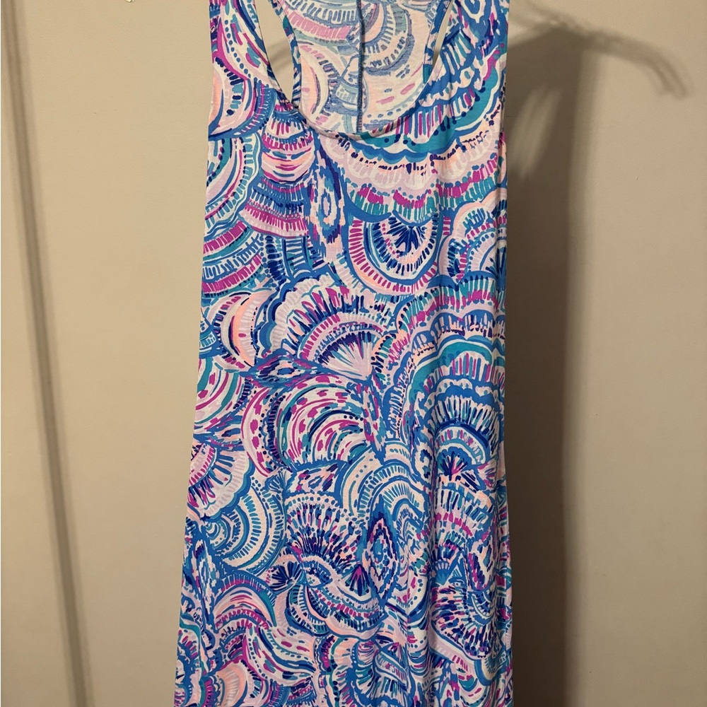 Lilly Pulitzer Blue and Pink Maxi Dress